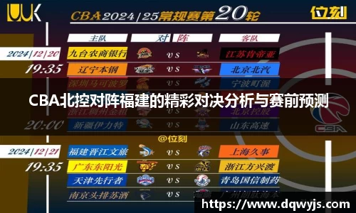 CBA北控对阵福建的精彩对决分析与赛前预测